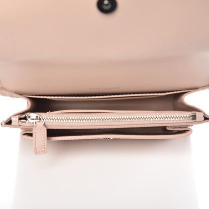 Saint Laurent Calfskin Crocodile Embossed Monogram Sunset Chain Wallet Marble Pink 5 of 7