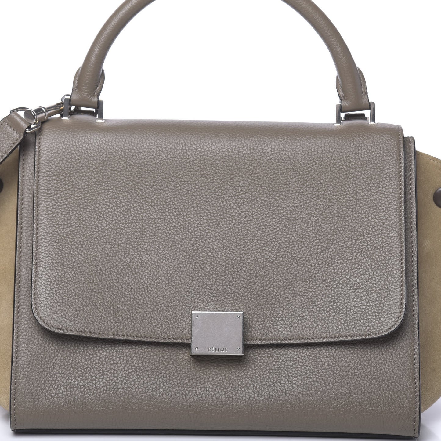 Drummed Calfskin Suede Small Trapeze Souris