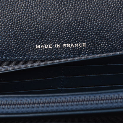 Chanel Caviar Quilted Large Gusset Flap Wallet Navy 7 of 14