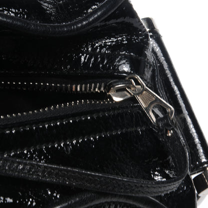 Balenciaga Leather Embossed Logo Satchel Black 8 of 10