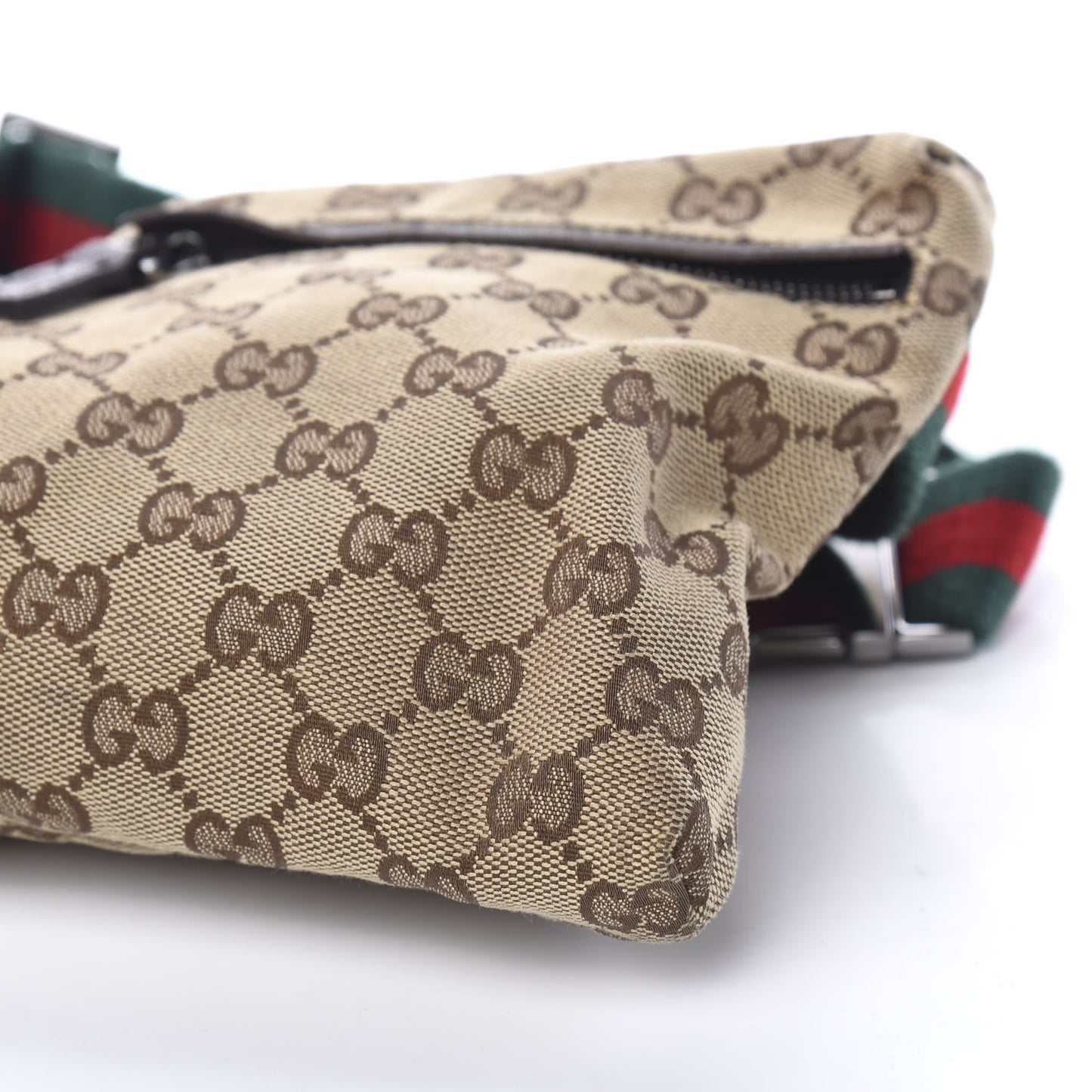 GG Monogram Double Pocket Belt Bag Dark Brown