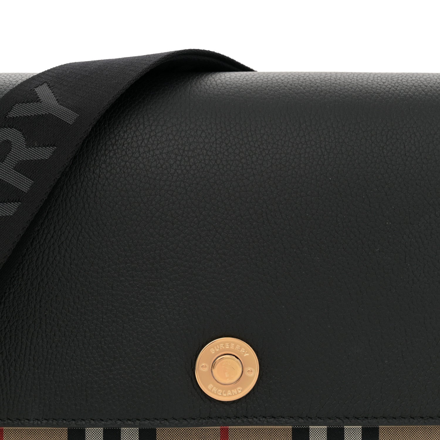 Burberry Grainy Calfskin Vintage Check Note Crossbody Bag Black 8 of 11