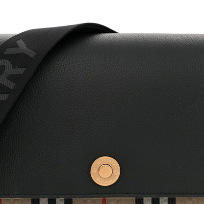 Burberry Grainy Calfskin Vintage Check Note Crossbody Bag Black 8 of 11