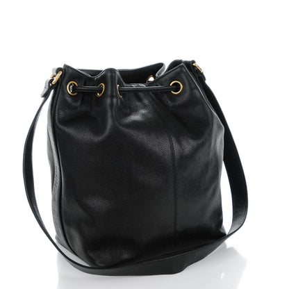 Chanel Caviar CC Drawstring Shoulder Bag Black 3 of 9