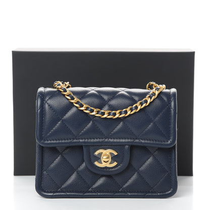 Chanel Caviar Quilted Mini Sweet Classic Flap Navy Blue 11 of 11