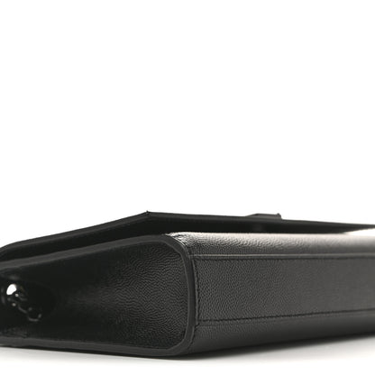 Saint Laurent Grain De Poudre Small Monogram Monochrome Kate Satchel Black 9 of 11