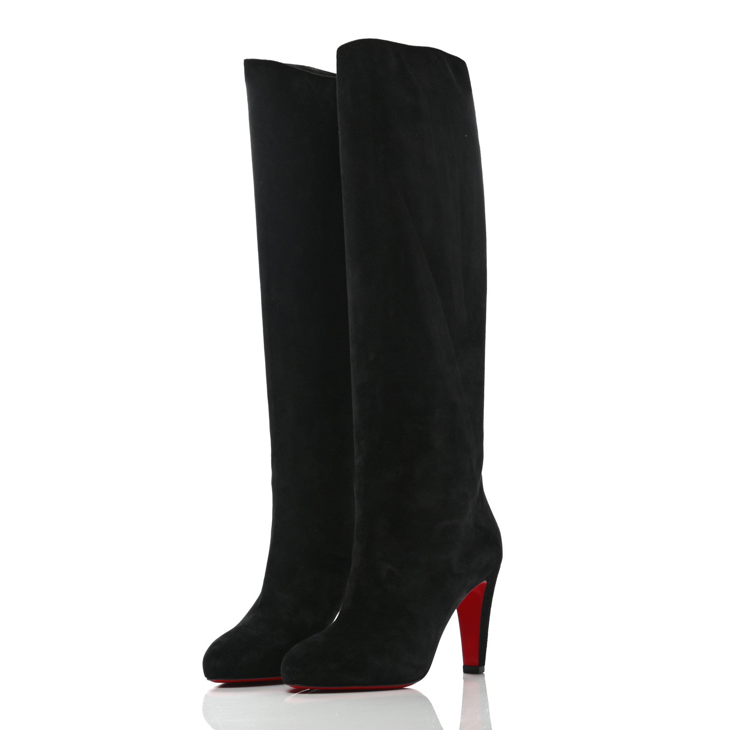 Christian Louboutin Suede Kiss Me Gina 85 Stretch Over The Knee Boots 38Black 3 of 6