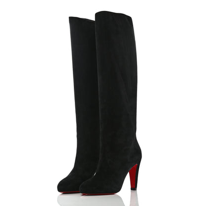 Christian Louboutin Suede Kiss Me Gina 85 Stretch Over The Knee Boots 38Black 3 of 6