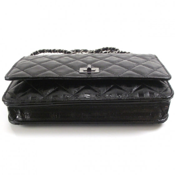 Striped Reissue Wallet On Chain Black