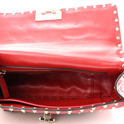 Valentino Garavani Nappa Roses Crystal Medium Rockstud Spike Shoulder Bag Red 5 of 9