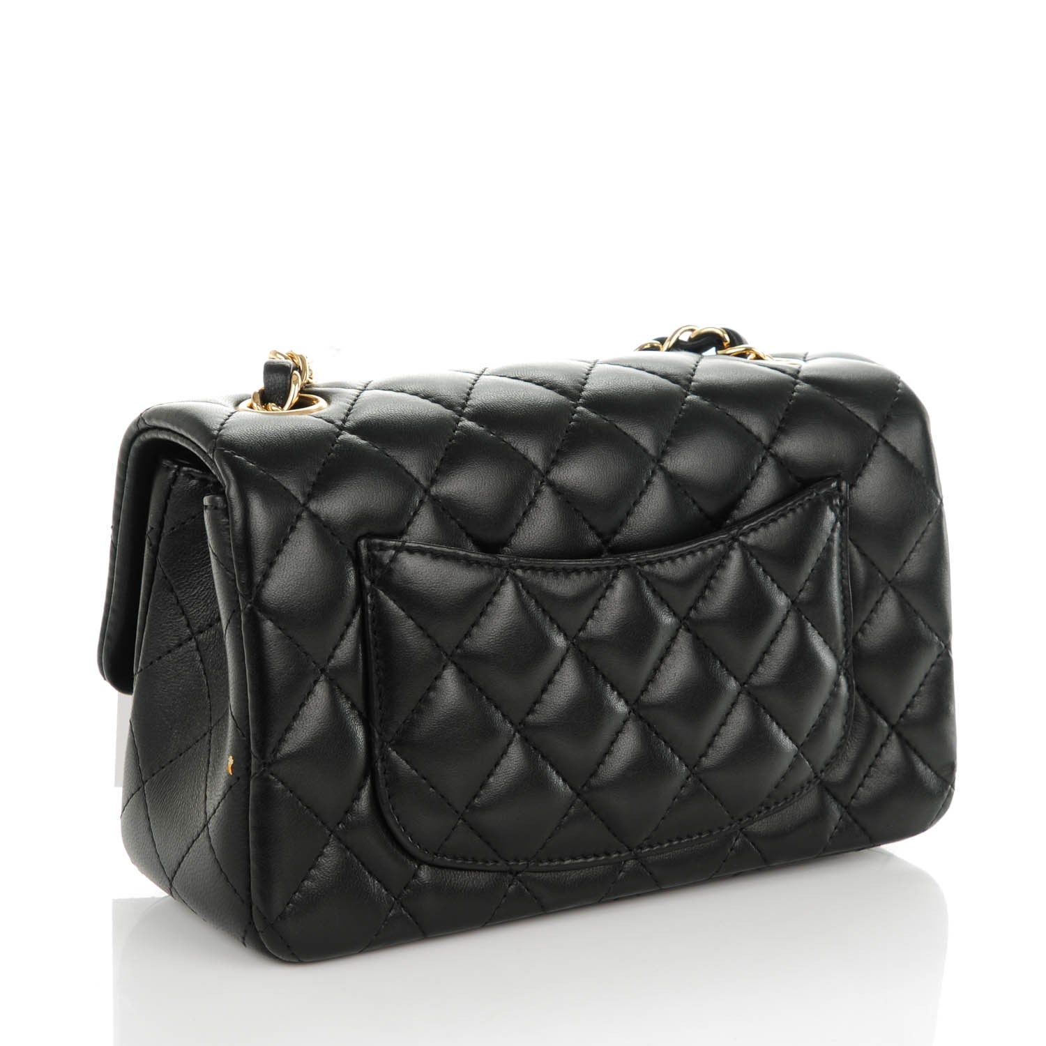 Chanel Lambskin Quilted Mini Rectangular Flap Black 3 of 7