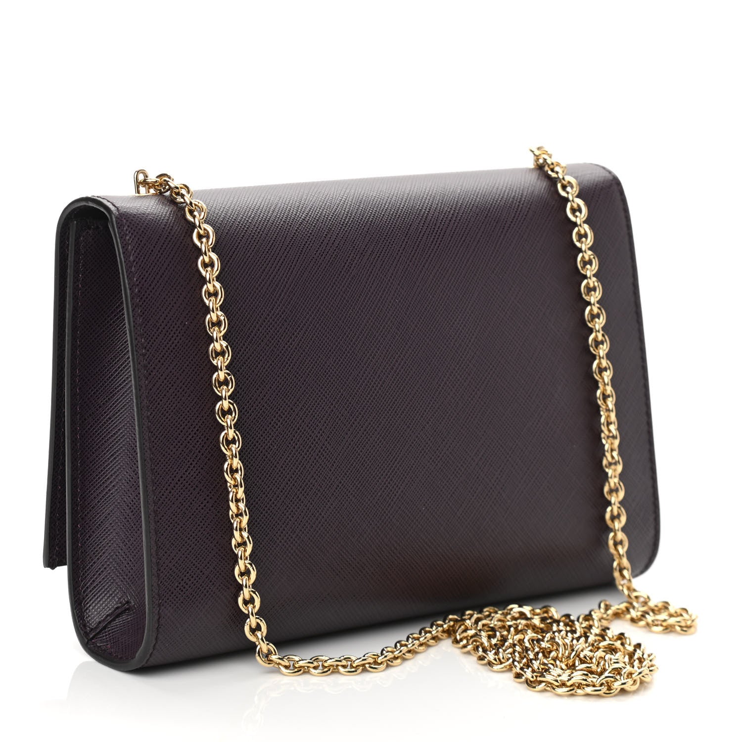 Salvatore Ferragamo Hammered Calfskin Vara Bow Chain Flap Crossbody Bag Plum 3 of 10