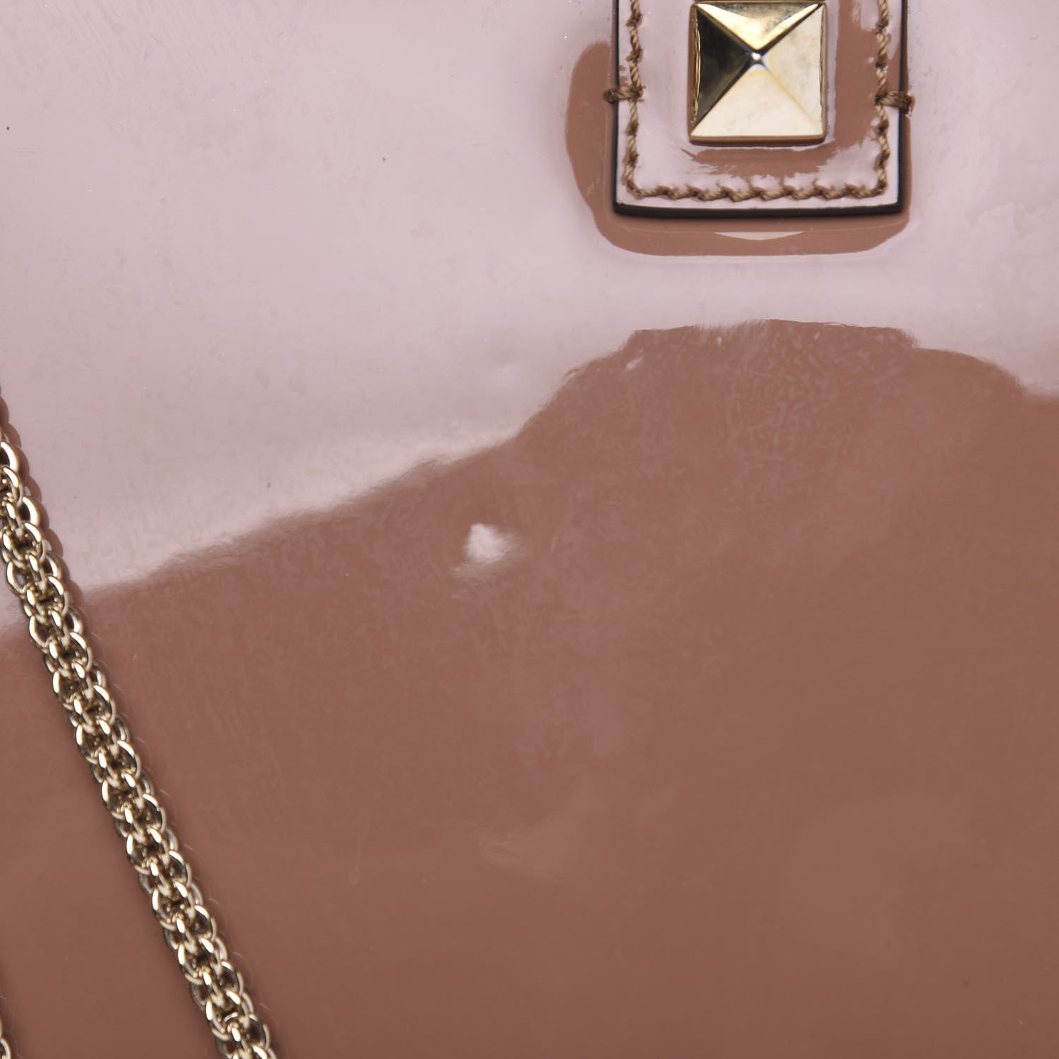 Valentino Garavani Patent Large Glam Lock Rockstud Flap Dark Blush 9 of 12
