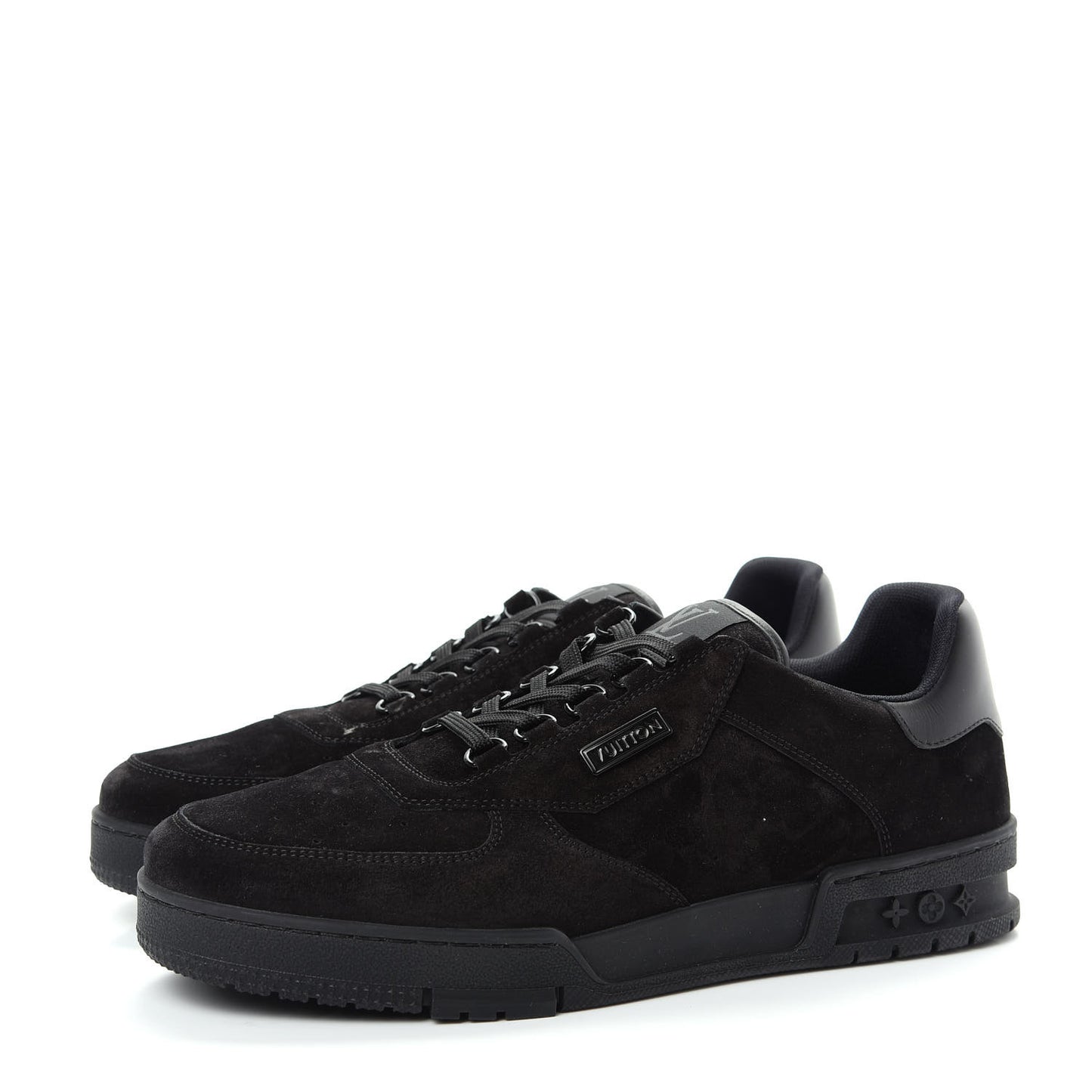 Suede Mens LV Trainer Sneakers 9.5 Black