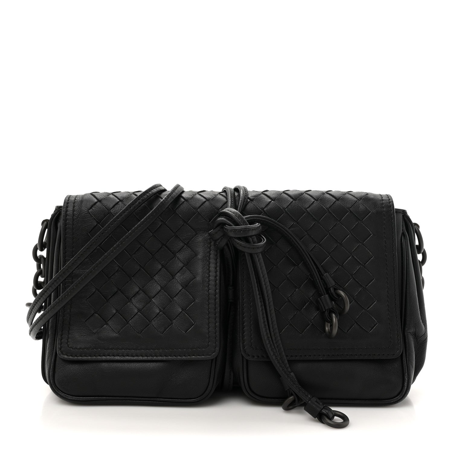 Bottega Veneta Nappa Intrecciato Small Double Pocket Flap Black 1 of 12
