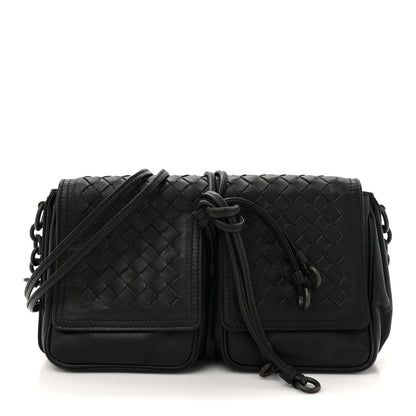 Bottega Veneta Nappa Intrecciato Small Double Pocket Flap Black 1 of 12