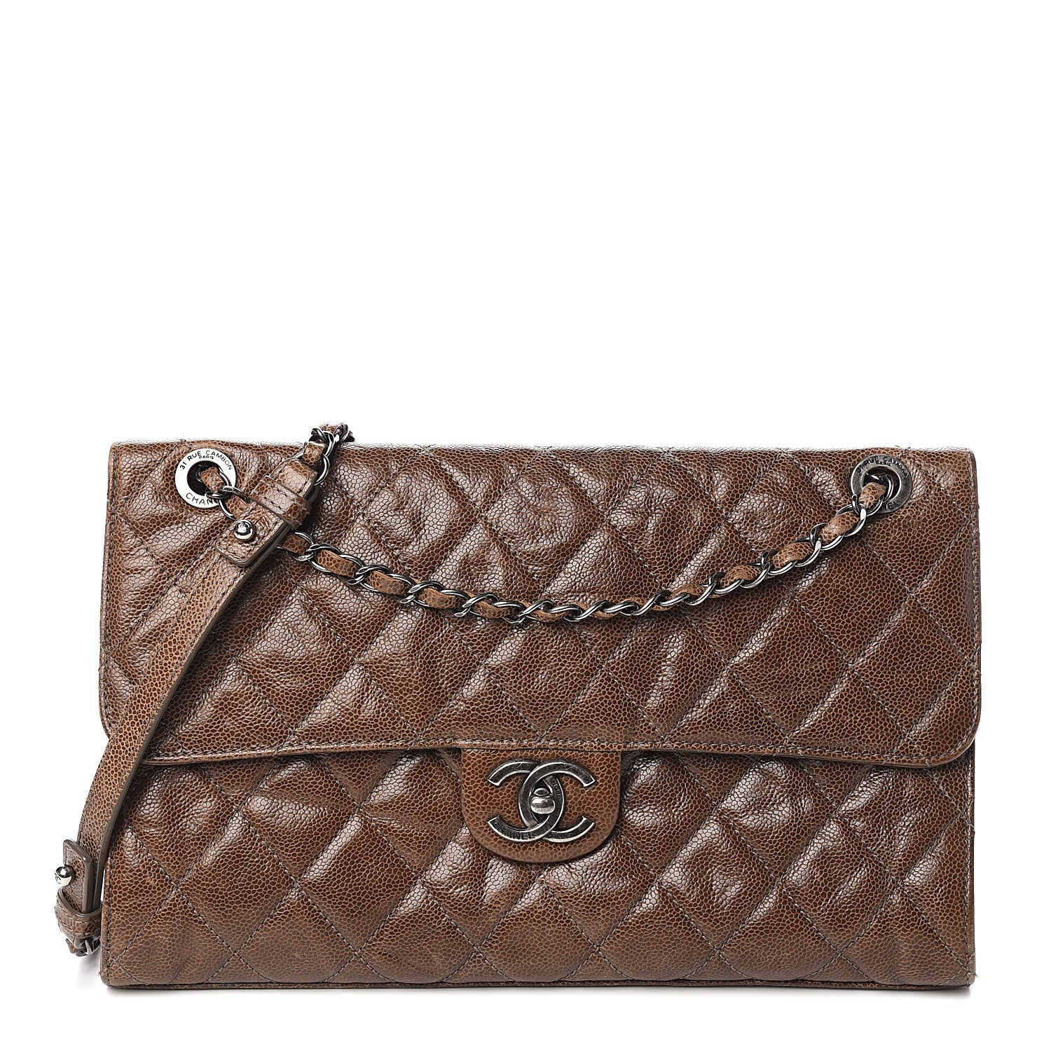 Chanel Crumpled Grained Calfskin Jumbo CC Crave Flap Beige 1 of 11