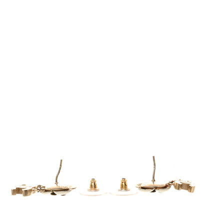 Chanel Enamel CC Camellia Earrings White Gold 3 of 4