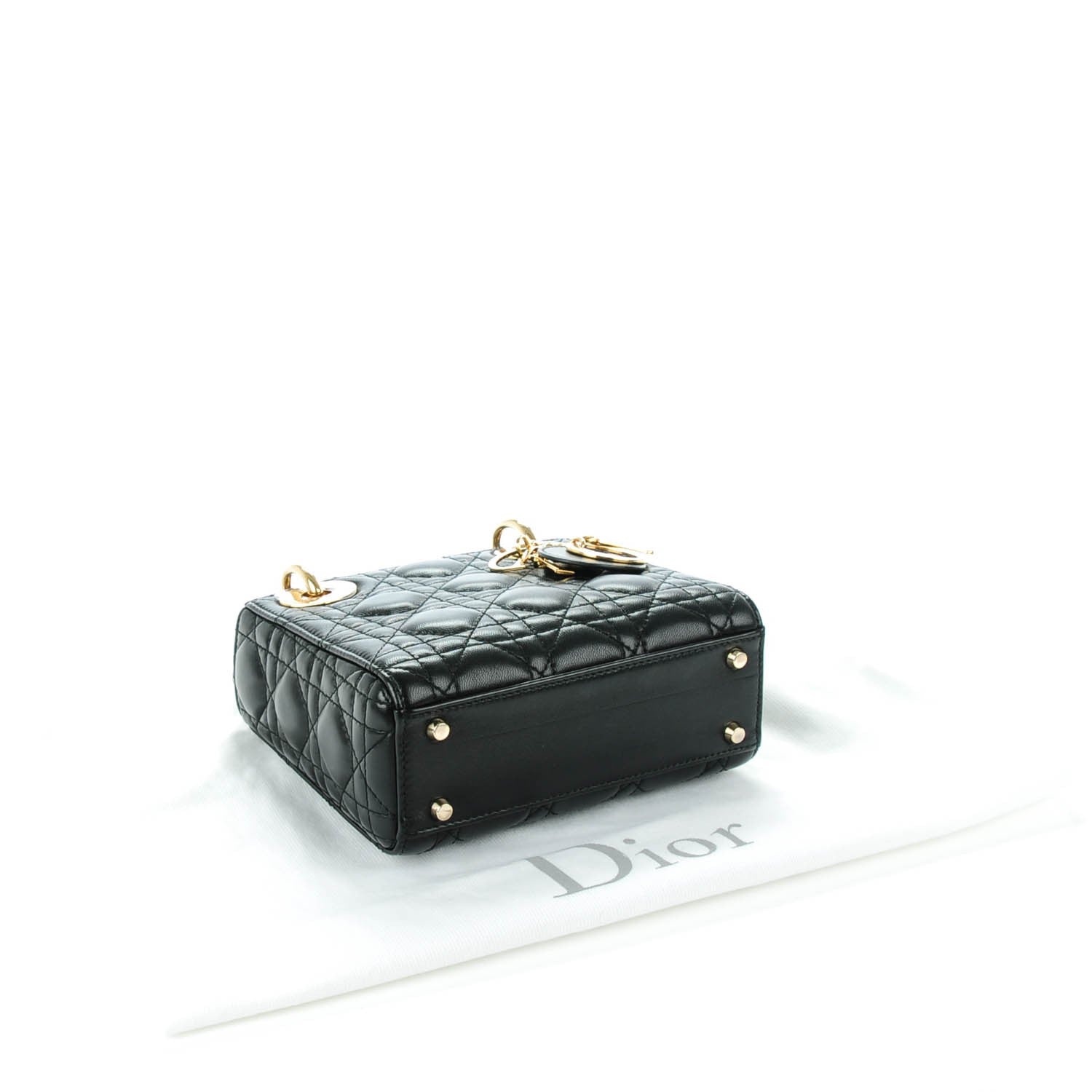 Christian Dior Lambskin Cannage Mini Lady Dior Black 4 of 7