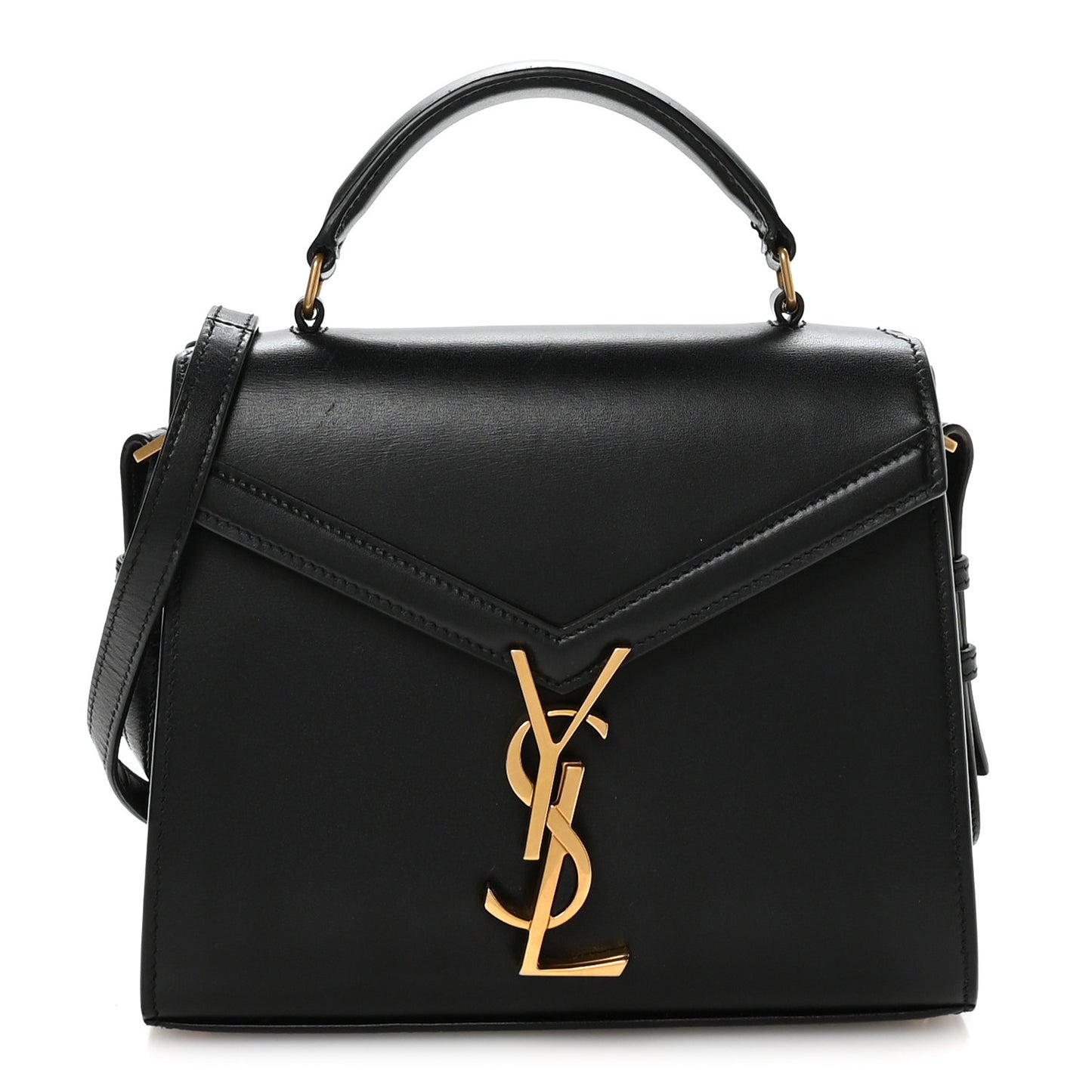 Calfskin Mini Classic Monogram Cassandra Top Handle Black