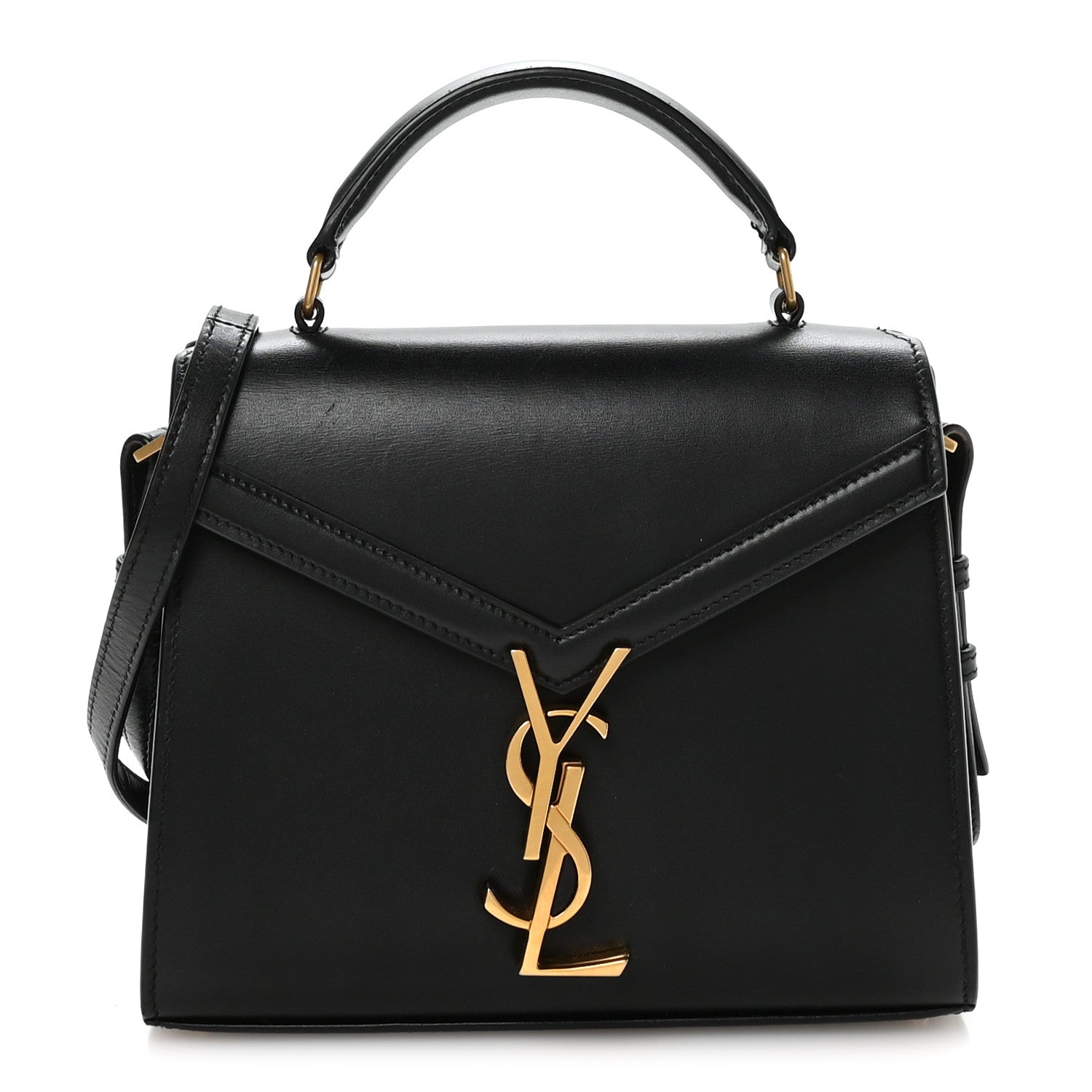 Saint Laurent Calfskin Mini Classic Monogram Cassandra Top Handle Black 1 of 10