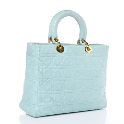 Christian Dior Lambskin Cannage Large Lady Dior Light Blue 3 of 12
