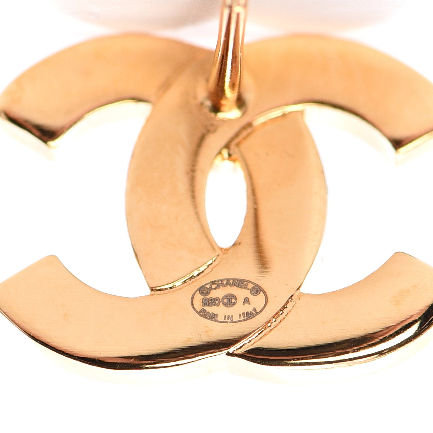 Metal CC Paris Button Stud Earrings Gold