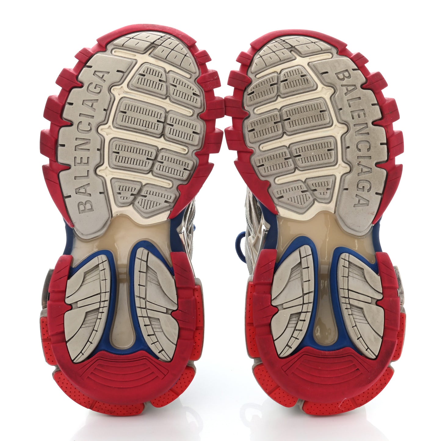 Rubber Mesh Bi-Color Womens Track.2 Open Sneakers 35 Beige Blue Red