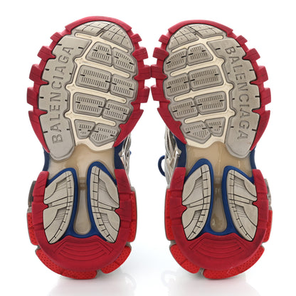 Balenciaga Rubber Mesh Bi-Color Womens Track.2 Open Sneakers 35 Beige Blue Red 5 of 17