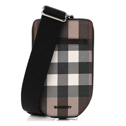 Burberry E-Canvas Giant Check Pouch Dark Birch 1 of 11