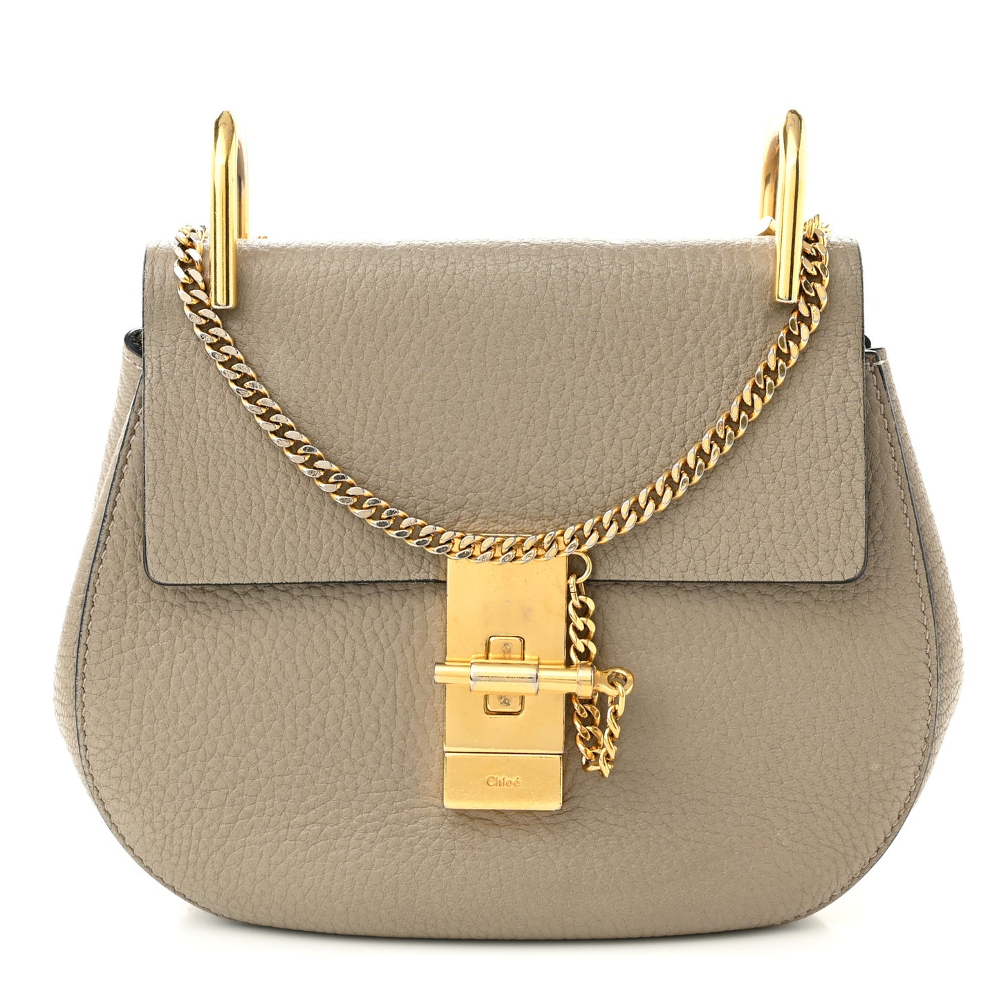 Grained Lambskin Mini Drew Shoulder Bag Motty Grey