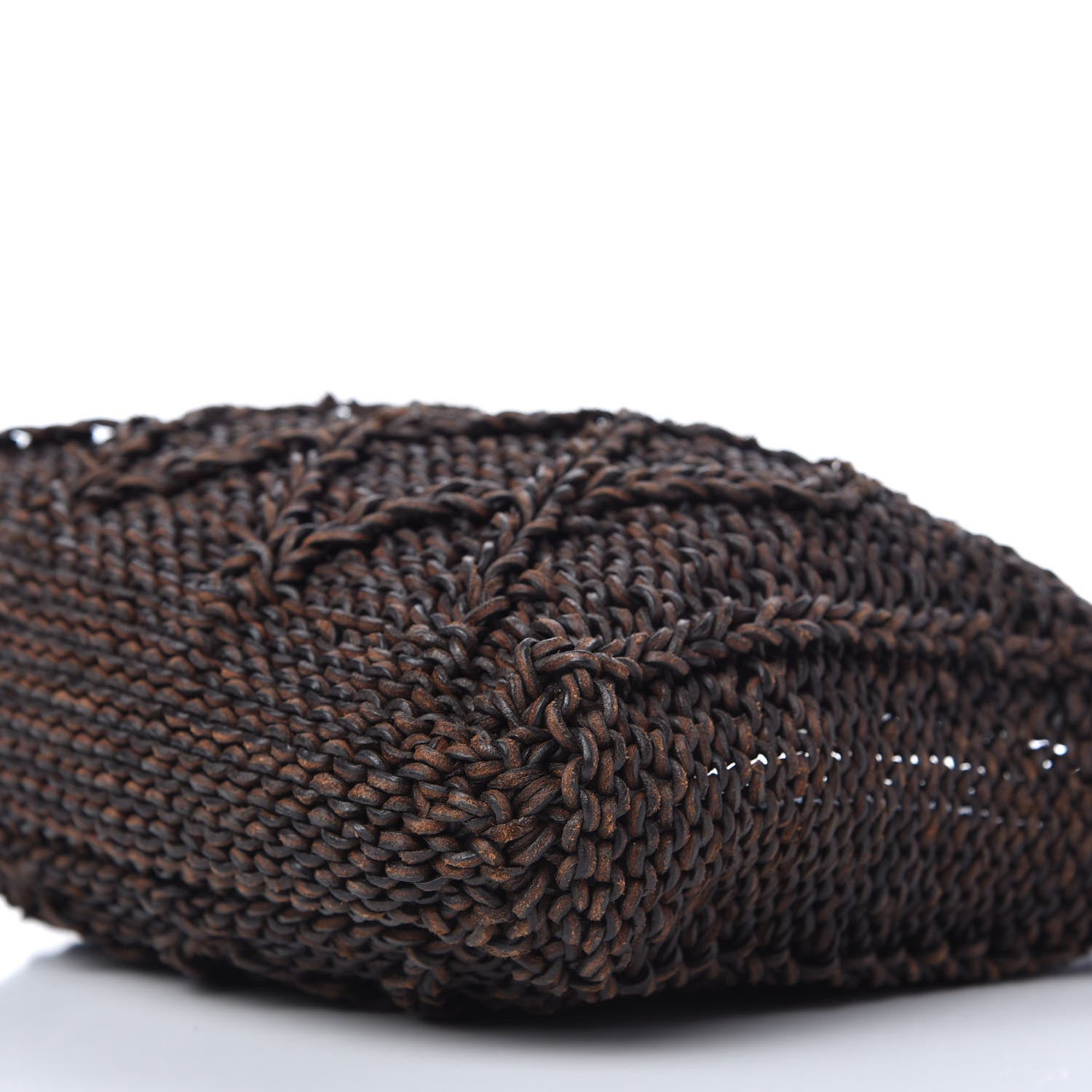 Chanel Calfskin Woven Tote Dark Brown 7 of 9