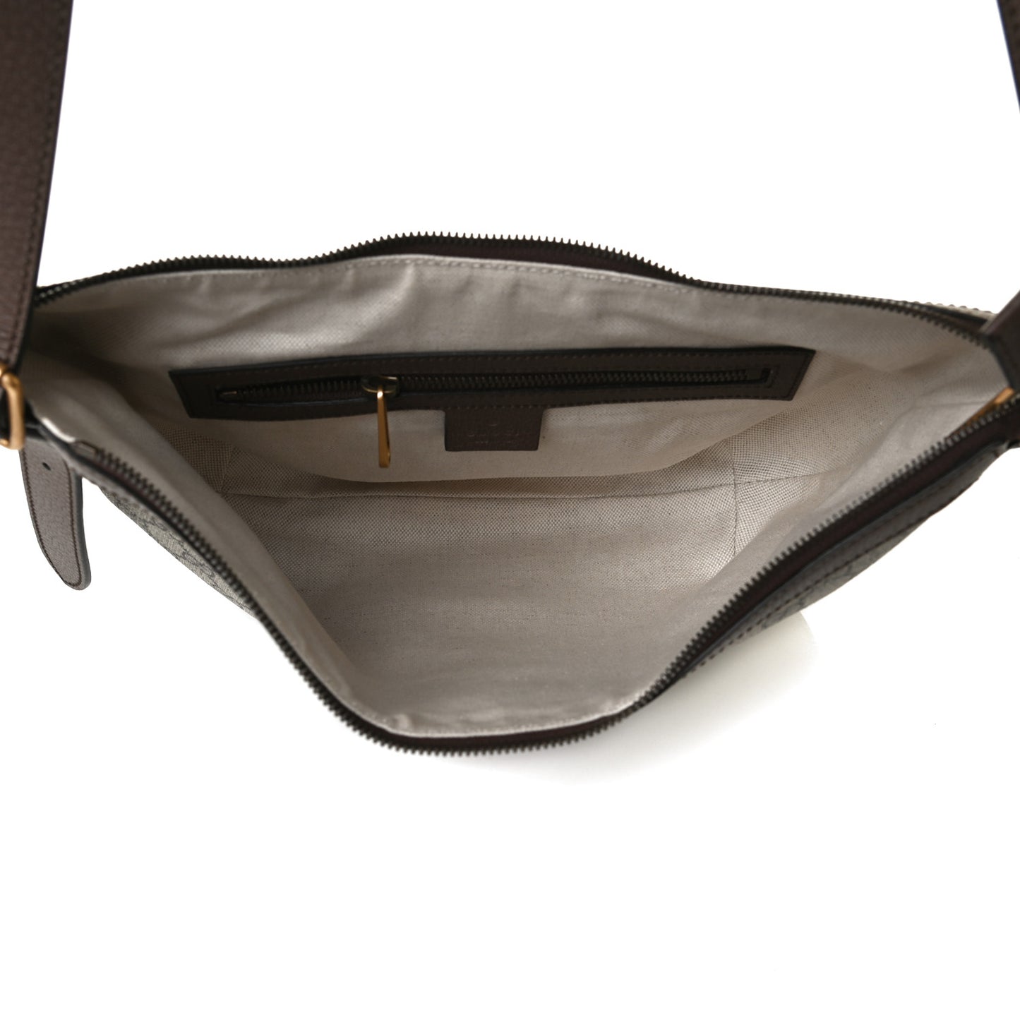 GG Supreme Monogram Web Small Ophidia Half Moon Hobo Brown