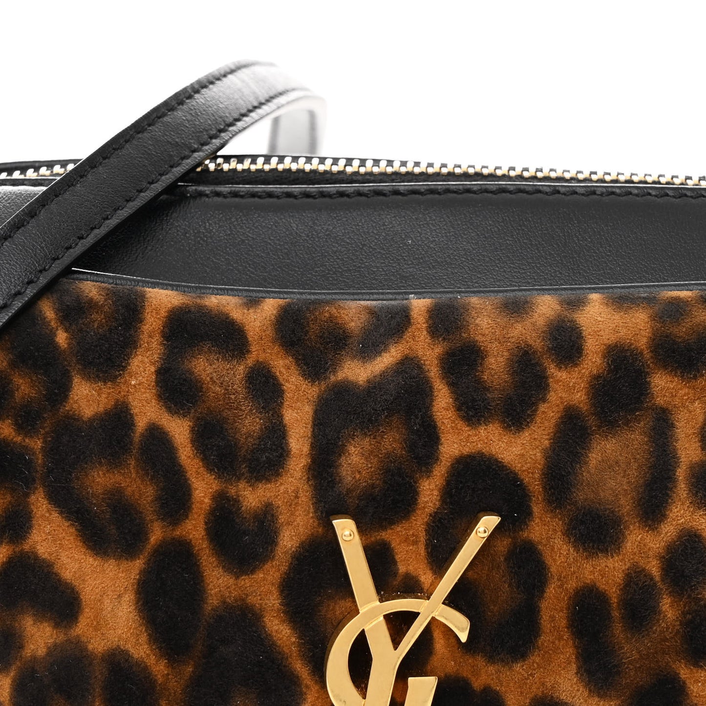 Calfskin Leopard Print Monogram Lou Camera Bag Black