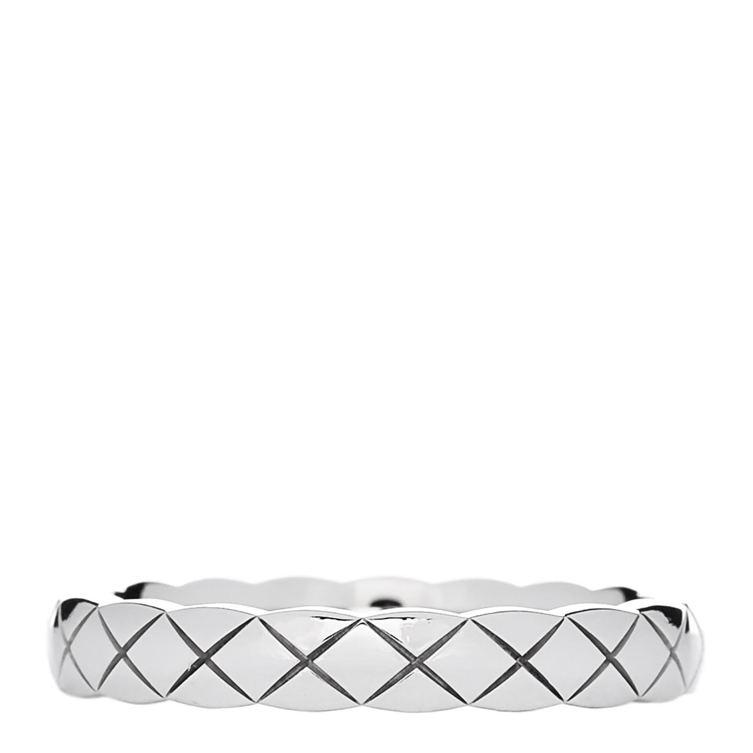Chanel 18K White Gold Mini Coco Crush Ring 55 7.25 3 of 4