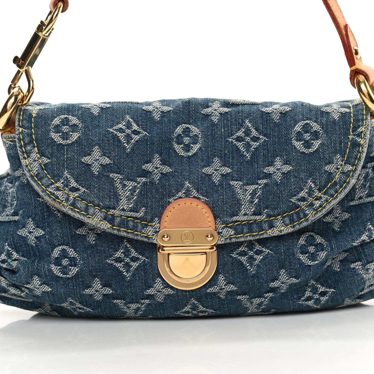 Monogram Denim Mini Pleaty Blue