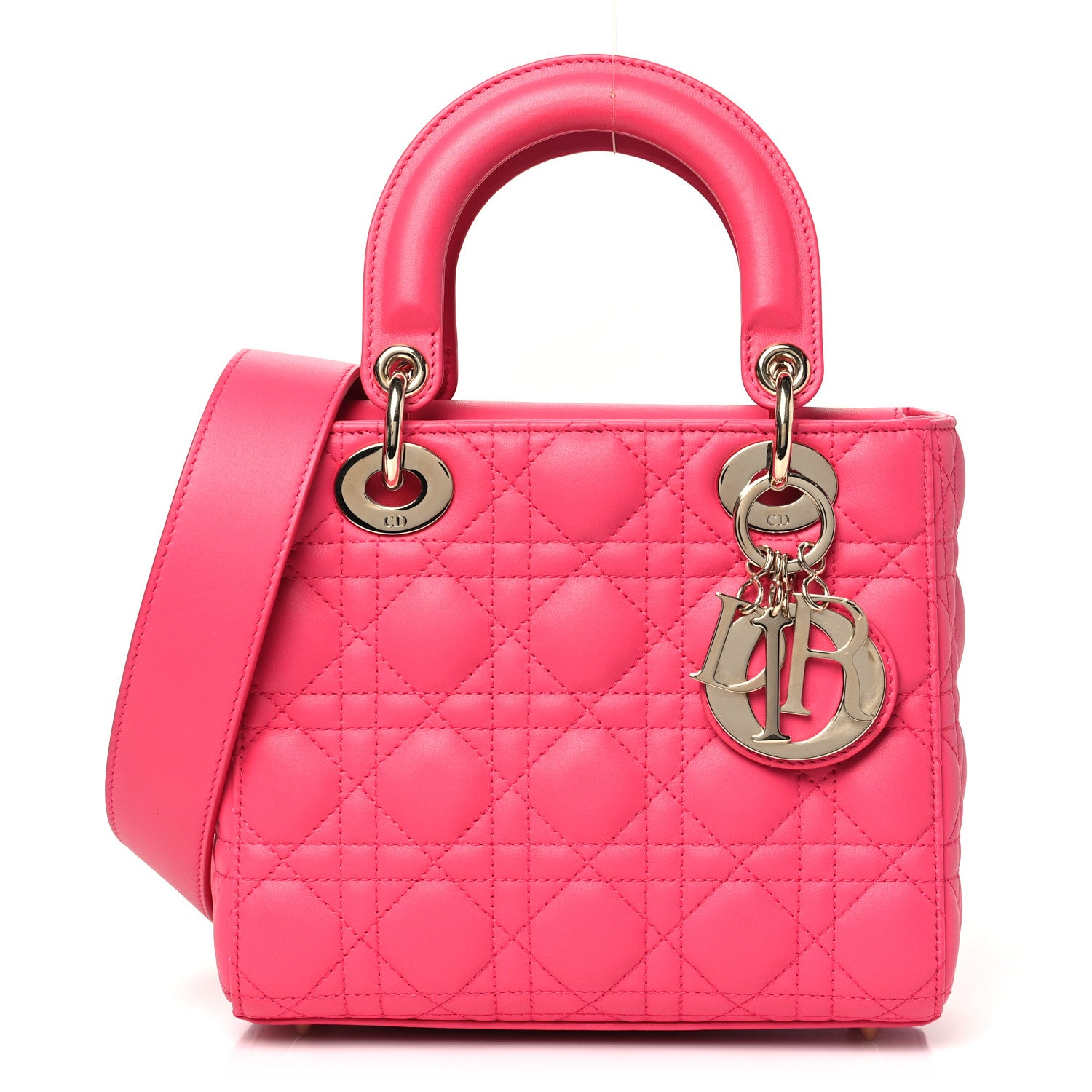 Christian Dior Lambskin Cannage Small My ABCDior Lady Dior Fraise 1 of 11