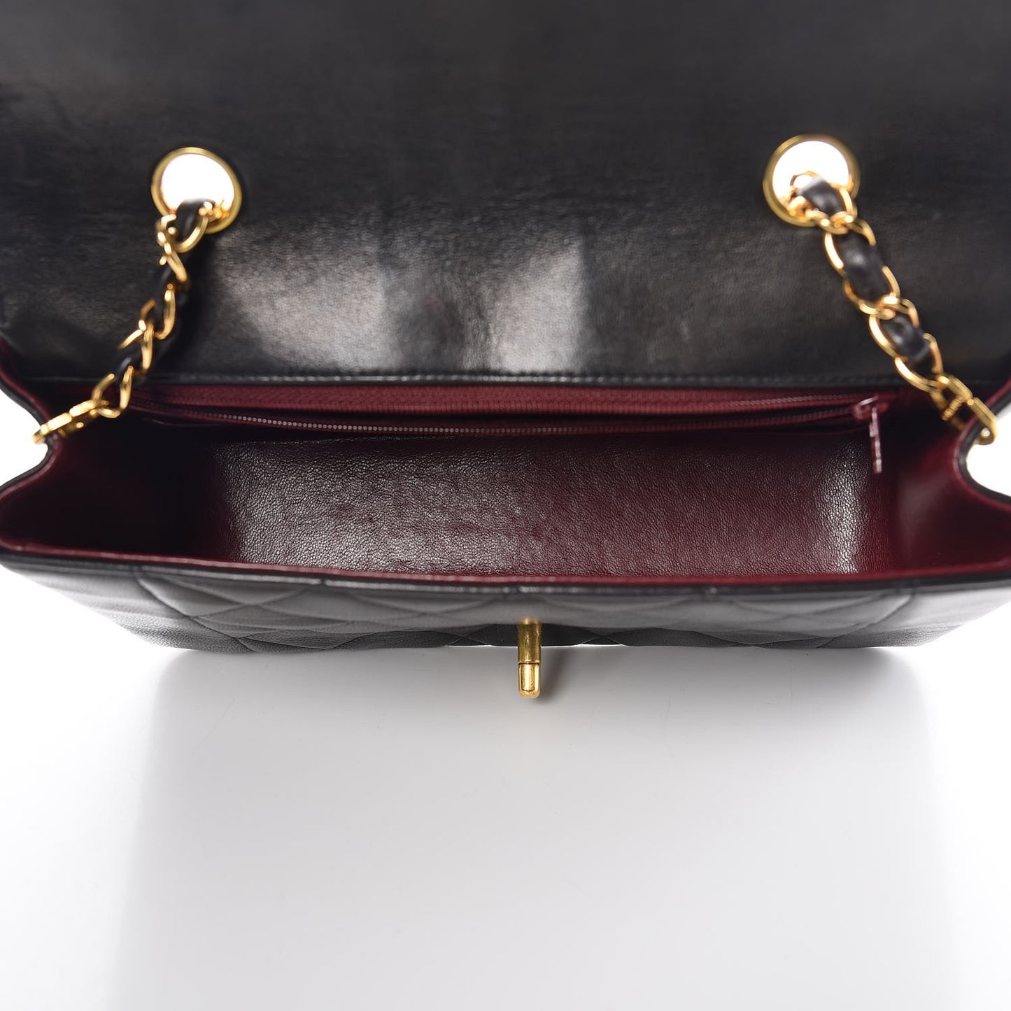 Lambskin Quilted Small Single Flap Black