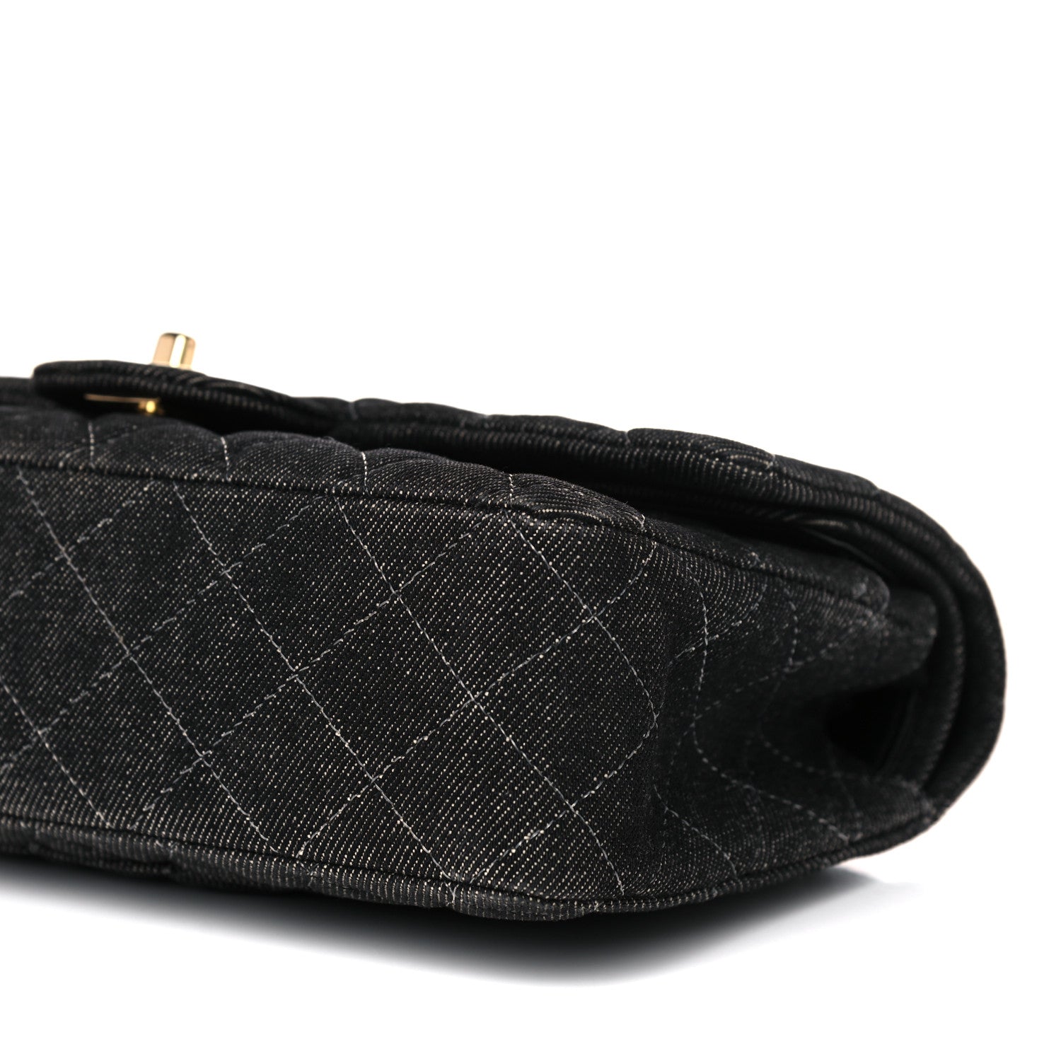 Chanel Denim Quilted Medium Double Flap Black 6 of 13