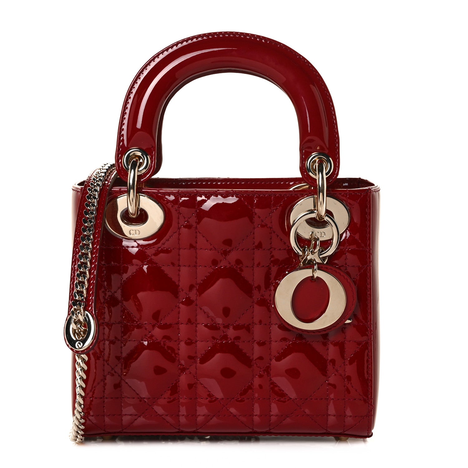Christian Dior Patent Cannage Mini Lady Dior Red 3 of 25