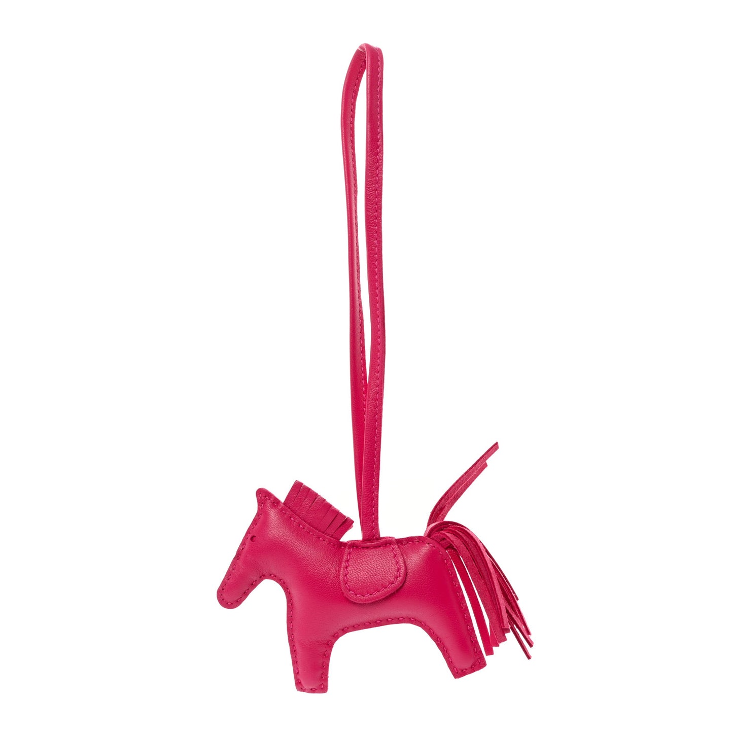 Milo Lambskin Grigri Rodeo Horse Bag Charm PM Rose Mexico