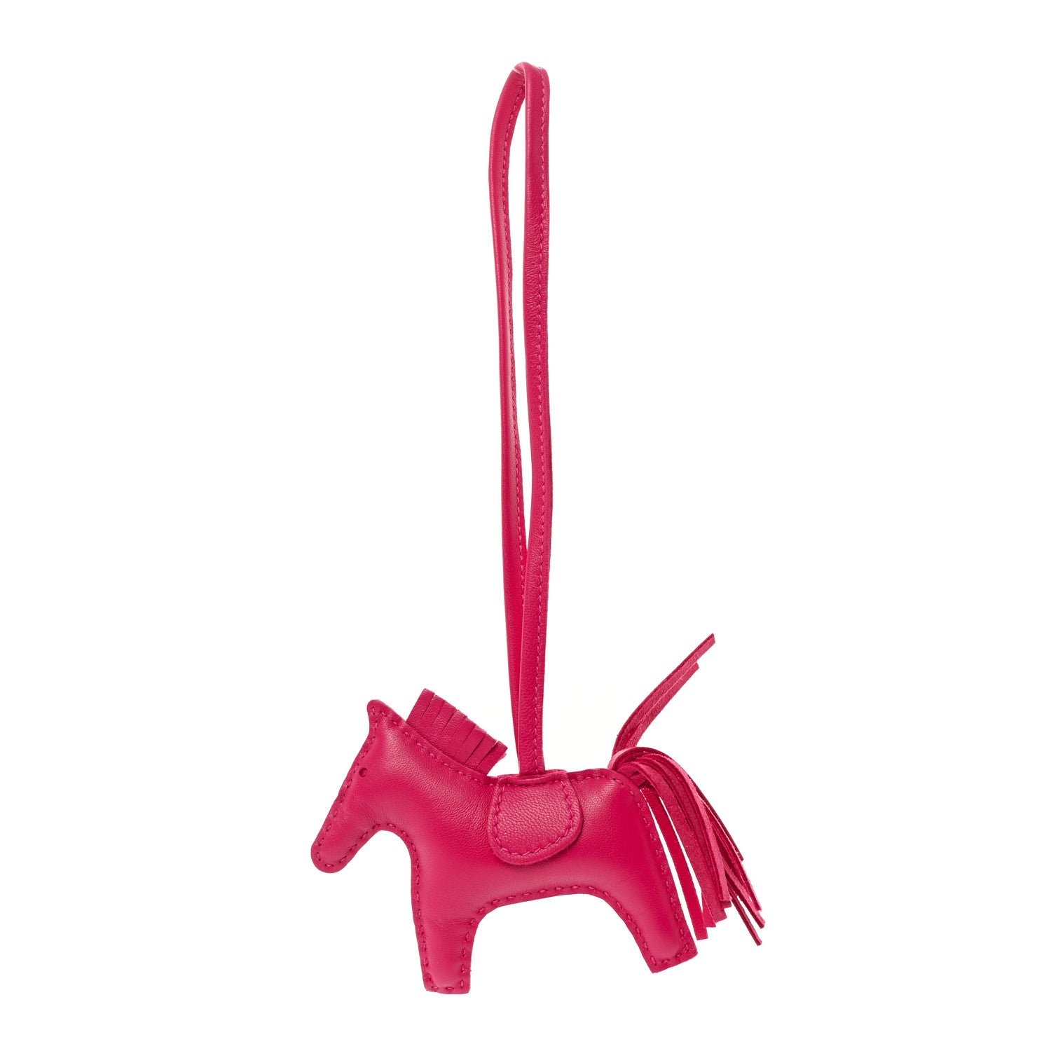 Hermes Milo Lambskin Grigri Rodeo Horse Bag Charm PM Rose Mexico 1 of 4