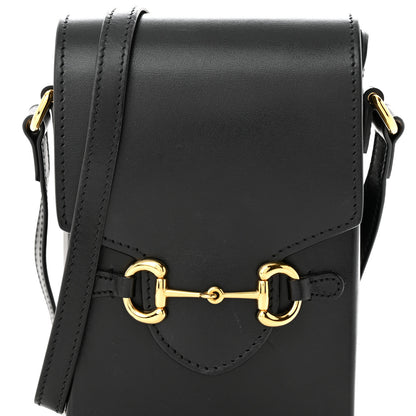 Gucci Boarded Plutone Calfskin Mini Horsebit 1955 Crossbody Bag Black 9 of 14