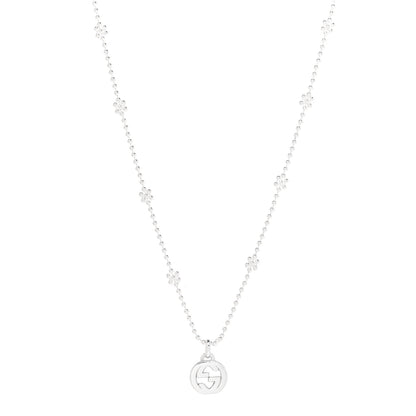 Gucci Sterling Silver Interlocking G Beaded Cluster Pendant Necklace 1 of 6