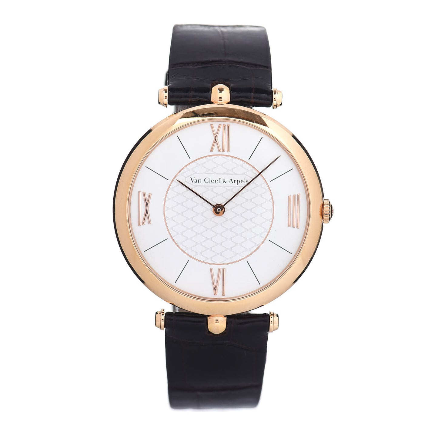 18K Rose Gold Alligator 38mm Pierre Arpels Manual Winding Watch