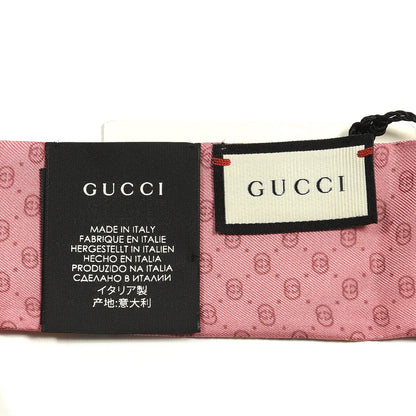 Gucci Silk GG Monogram Neck Bow Scarf Roseate Ivory 3 of 3