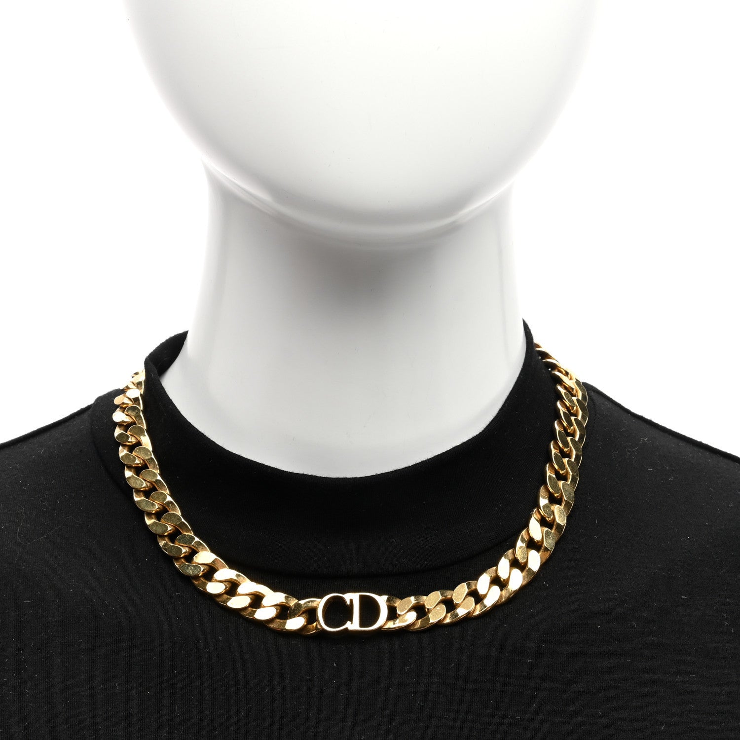 Christian Dior Metal Danseuse Etoile Chain Choker Necklace Gold 2 of 6