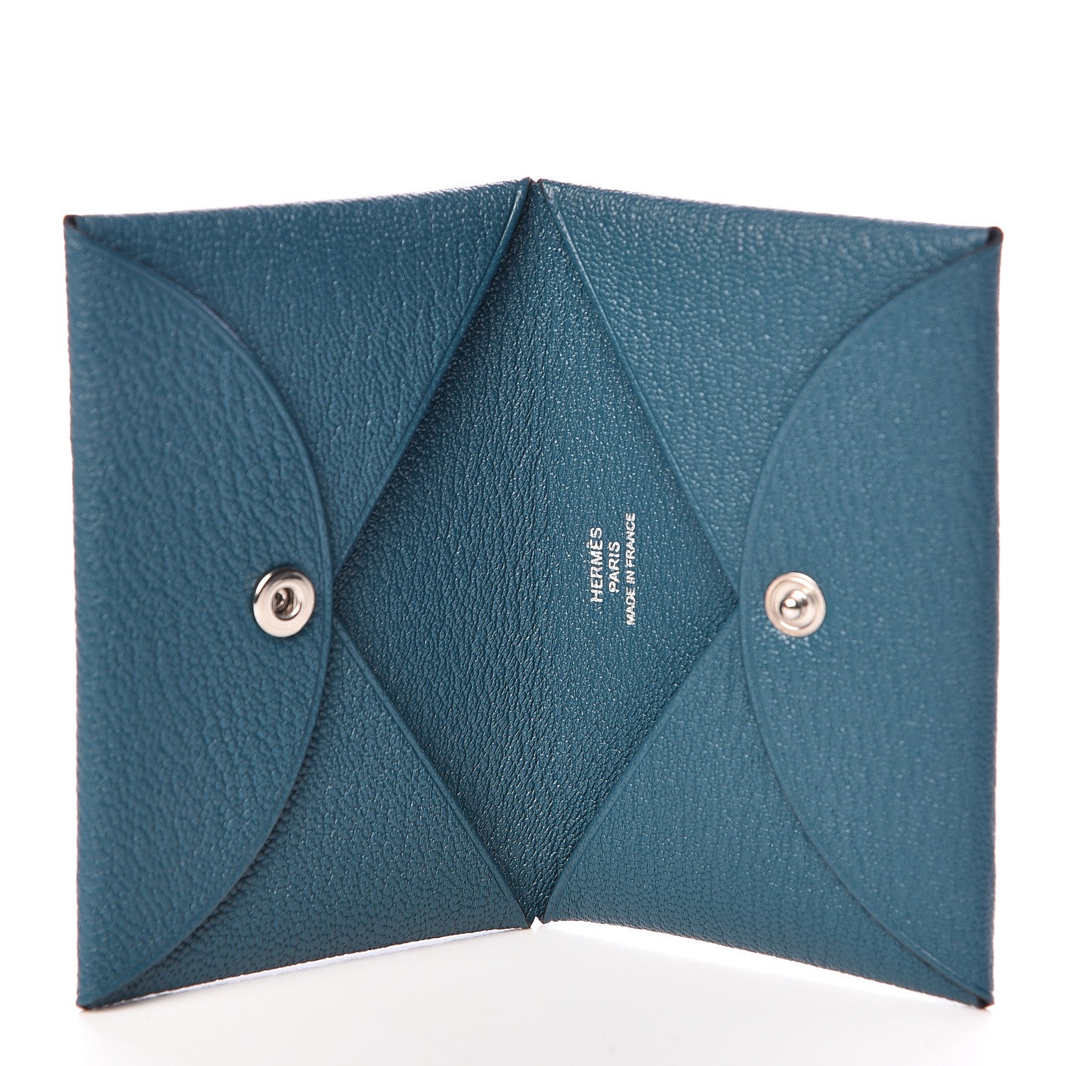 Hermes Chevre Mysore Calvi Card Case Vert Bosphore 5 of 8