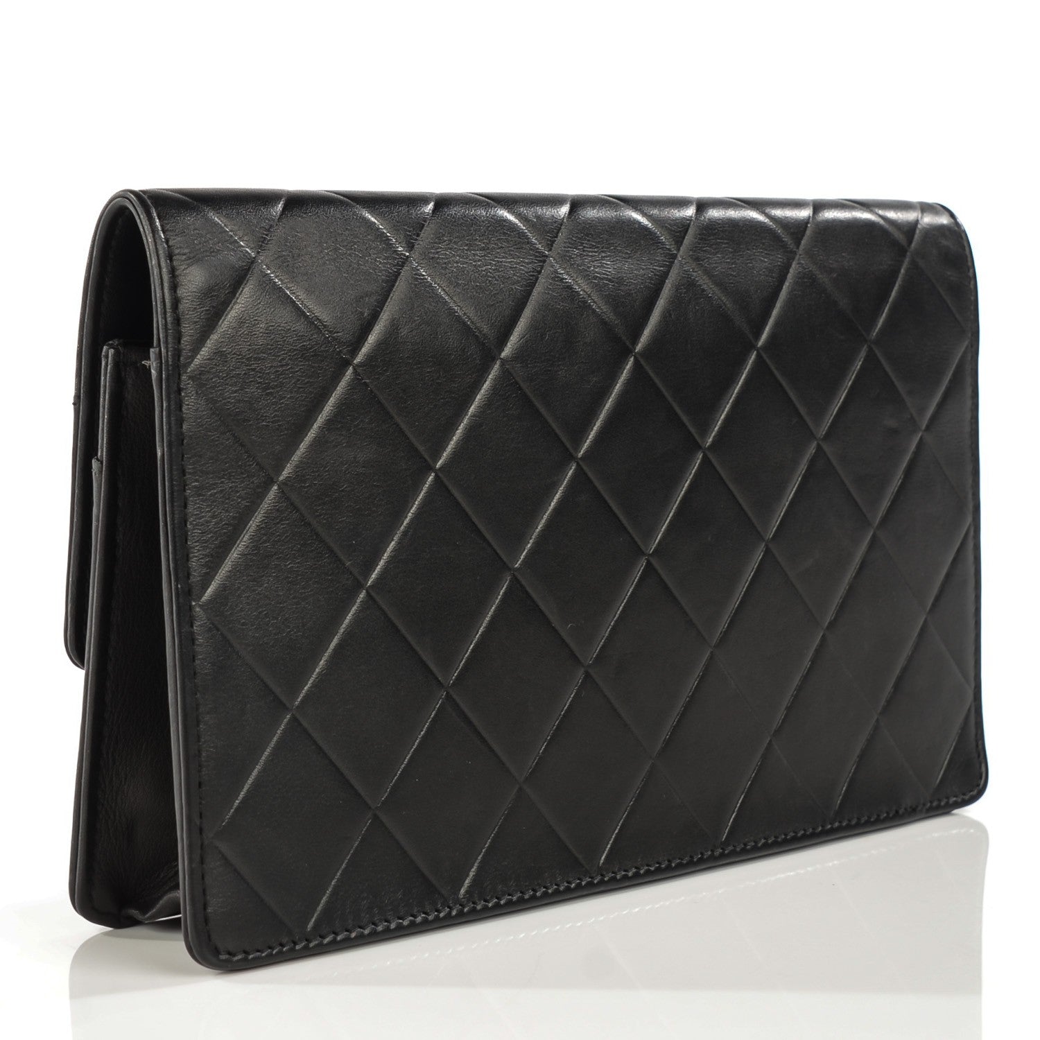 Chanel Lambskin Embossed LAX Wallet on Chain WOC Black 3 of 8