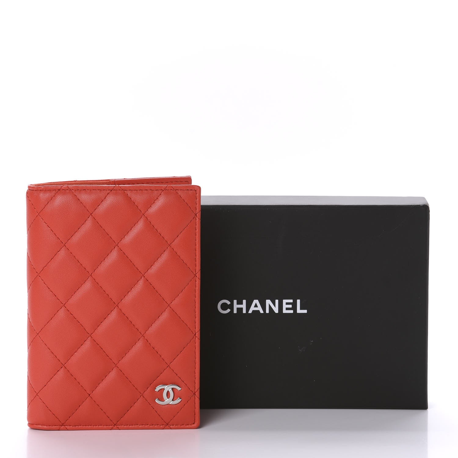 Chanel Lambskin Quilted Passport Holder Red 8 of 8